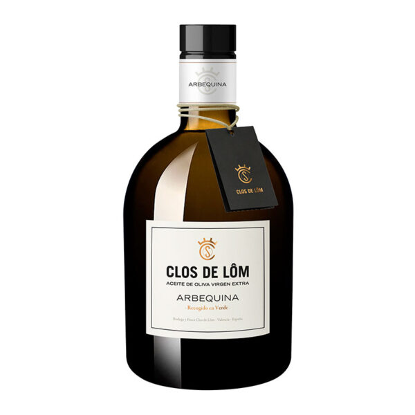 Hochwertiges Olivenöl in exklusiver Flasche aus dunklem Glas.