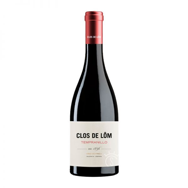 Rotwein in dunkler Glasflasche mit schlichtem weißen Etikett